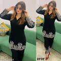 Rayon Embroidered Co-ord set women and girls top and bottom