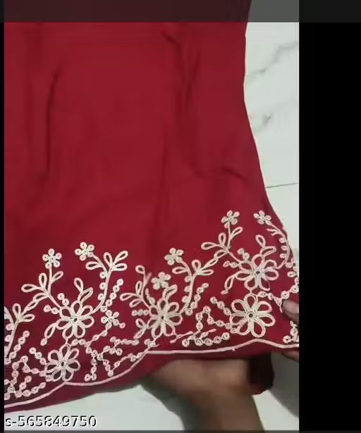 Co ord set women and girl embroidery work rayon febric