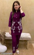 Women printed 3/4 sleeve co-rd set